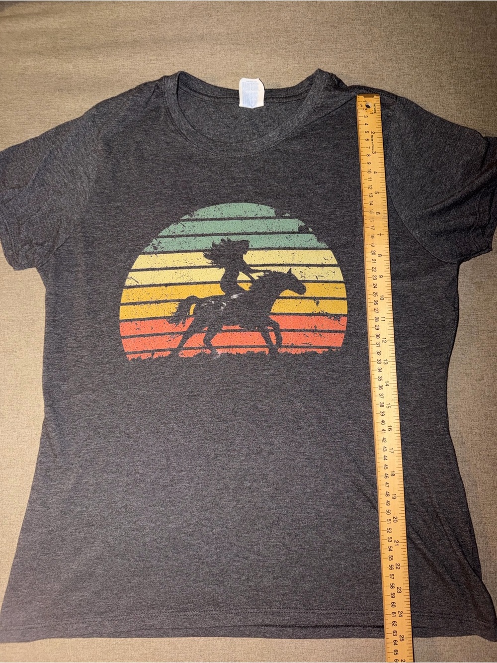 Women’s Retro Horse Silhouette Tee - Charcoal